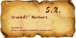 Srankó Norbert névjegykártya