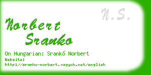 norbert sranko business card