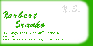 norbert sranko business card